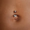Crystal Cluster Titanium Belly Bar in Silver