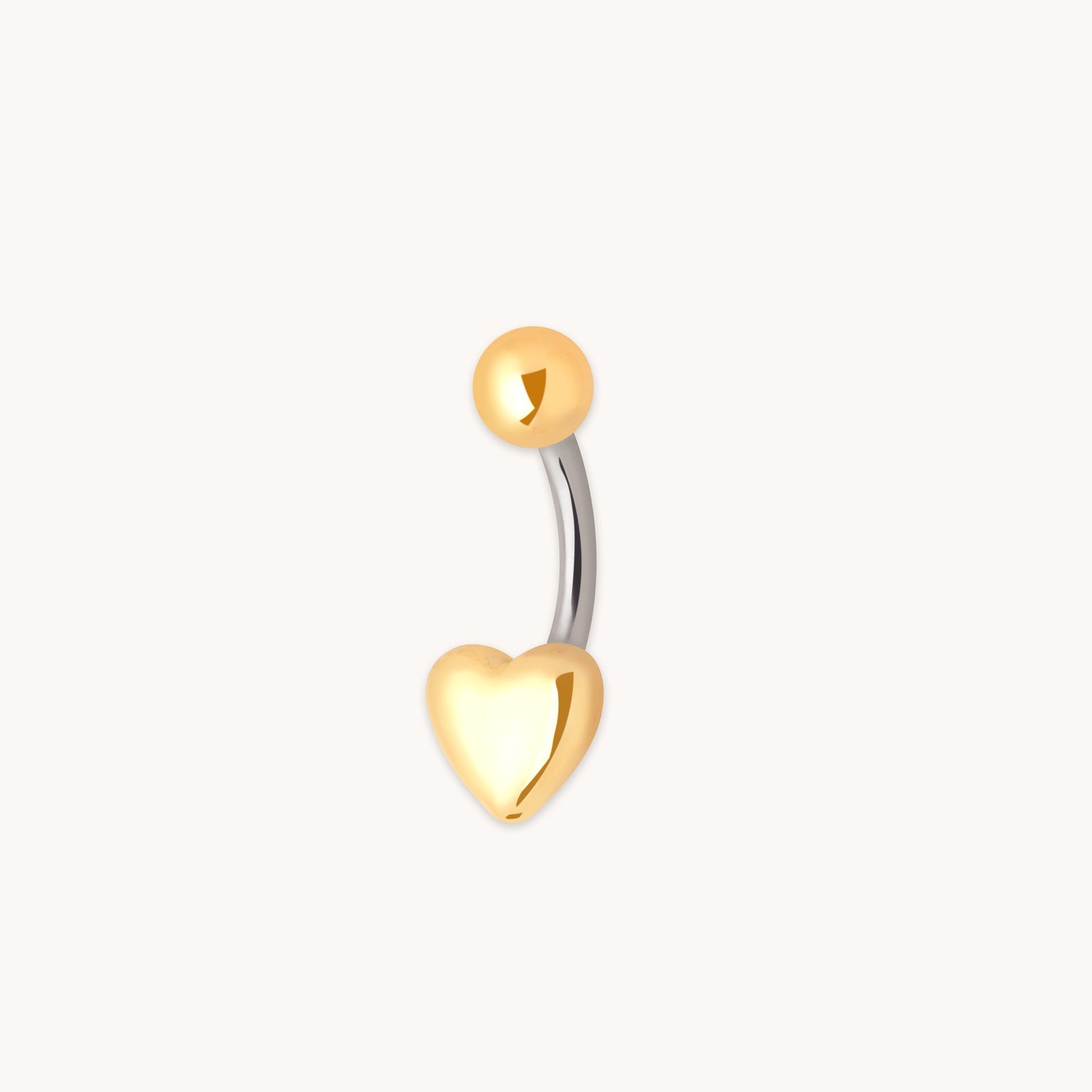 Heart Titanium Belly Bar in Gold-Astrid &amp; Miyu