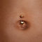 Heart Titanium Belly Bar in Gold