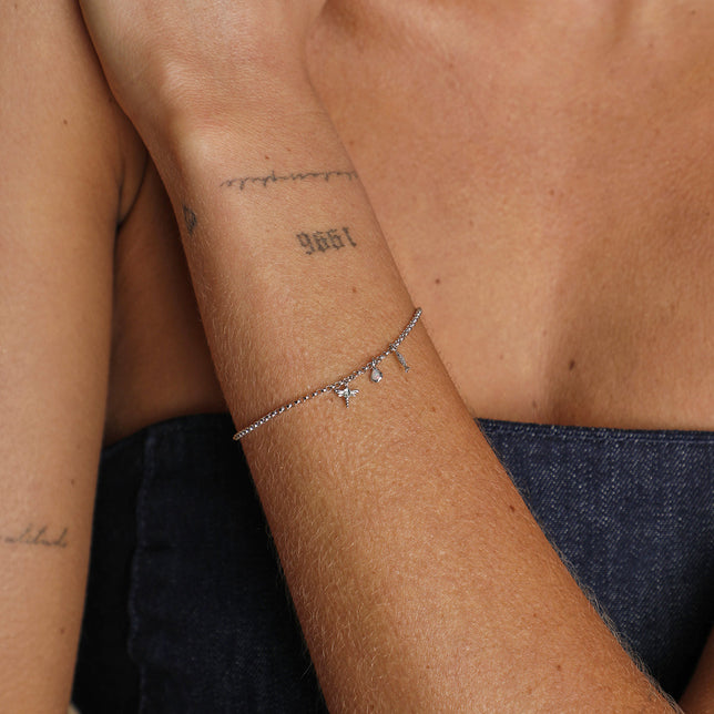 Fish Charm 9k White Gold