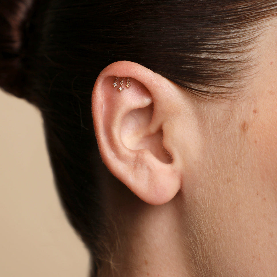 Cosmic Star Multi Charm Hidden Helix in Solid Gold