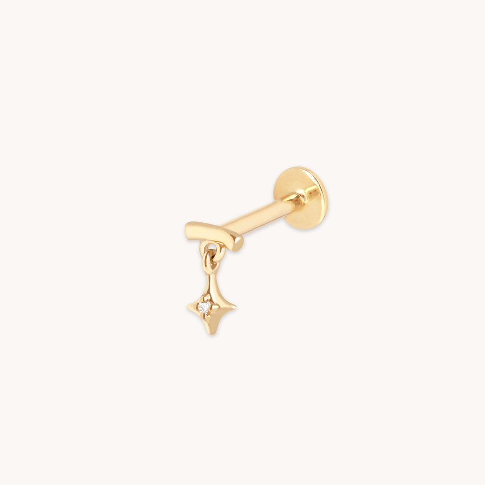 Cosmic Star Single Charm Hidden Helix in Solid Gold