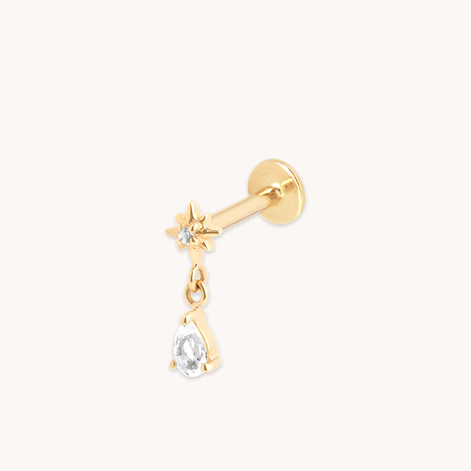 Diamond Cosmic Charm Piercing Stud in Solid Gold-Astrid &amp; Miyu