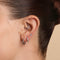 White Topaz Pear Daith Hoop in Solid White Gold