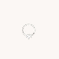 Topaz Marquise Fan Daith Hoop in Solid White Gold