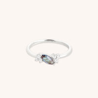 Alexandrite Cluster Milestone Ring in Solid White Gold-Astrid &amp; Miyu