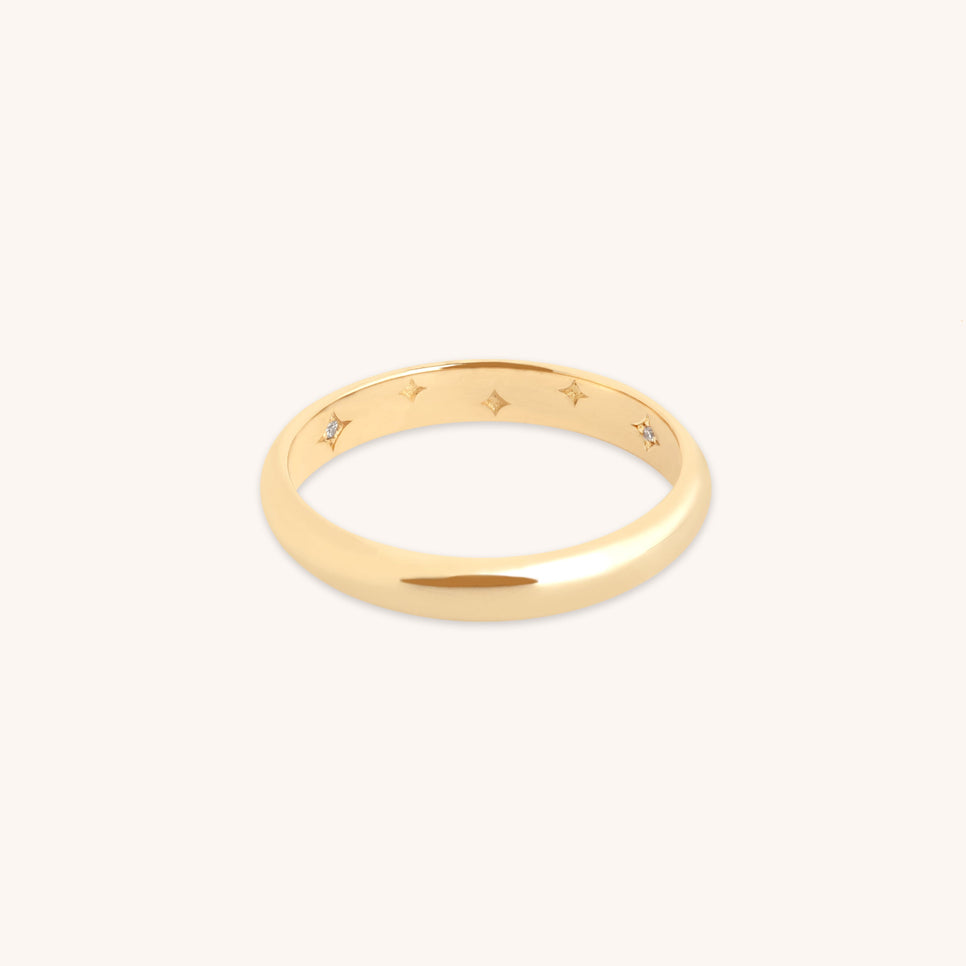 Hidden Cosmic Milestone Ring in Solid Gold-Astrid &amp; Miyu