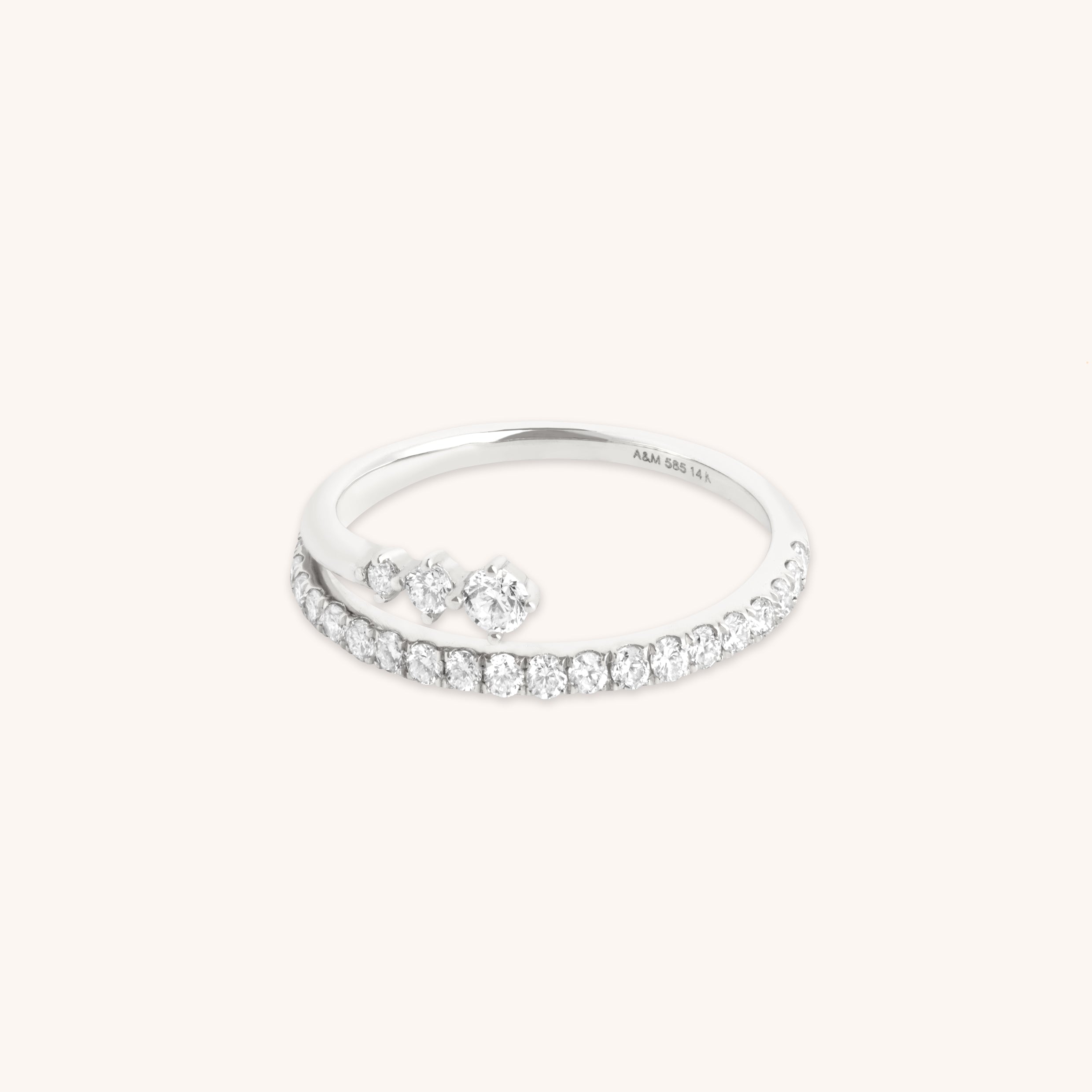Illusion Diamond Milestone Ring in Solid White Gold-Astrid &amp; Miyu
