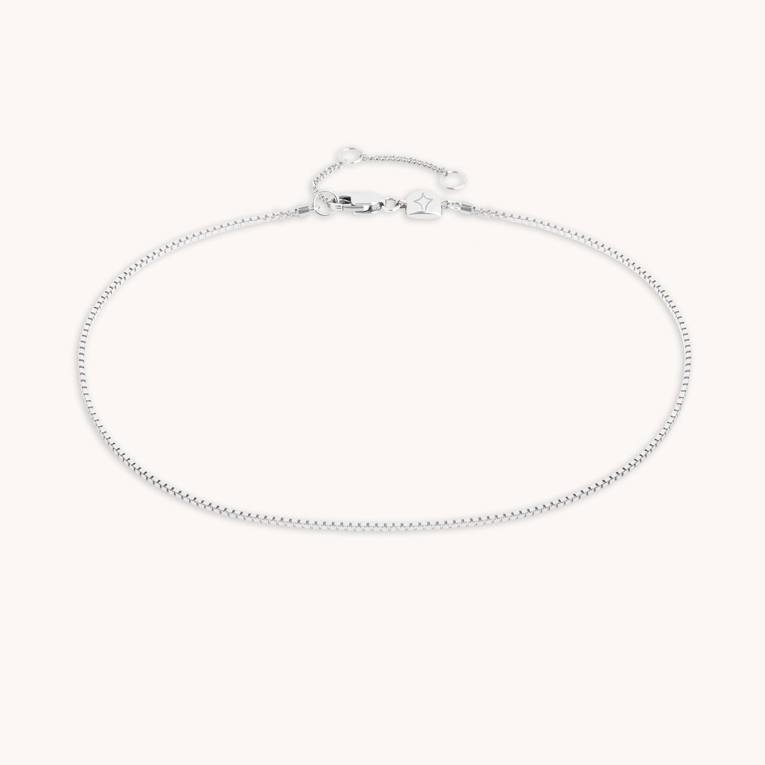 Essential Box Chain Anklet in Silver