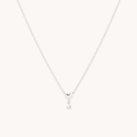 White Topaz Heart Pendant Necklace in Solid White Gold