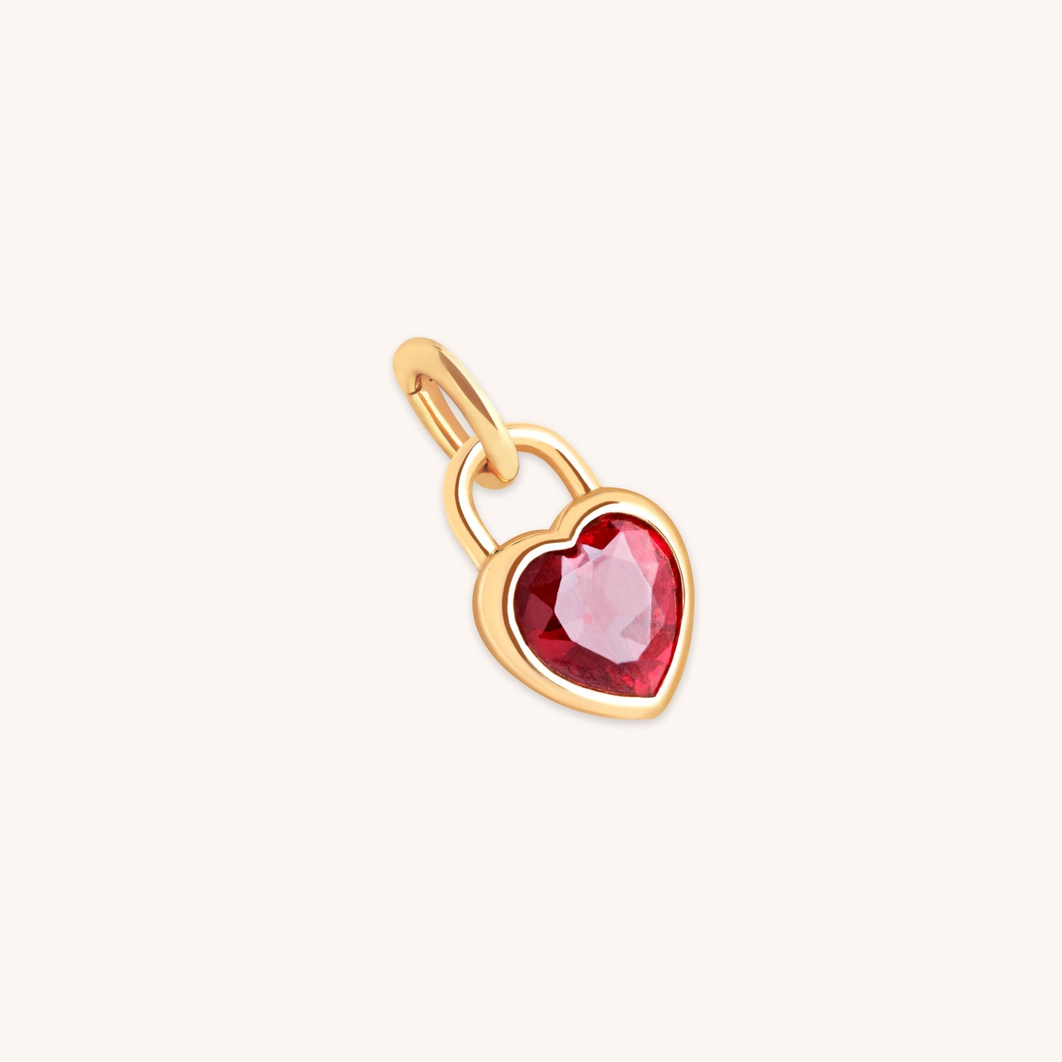 Red Heart Talisman Charm in Gold