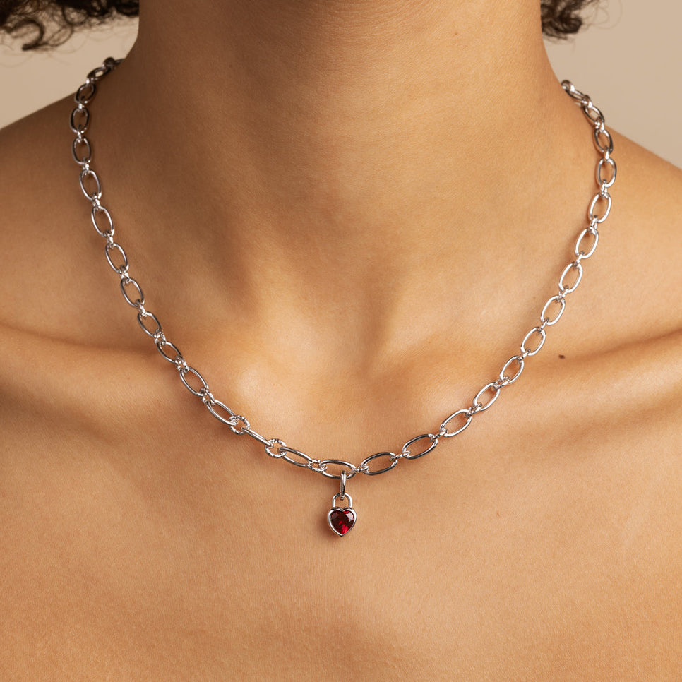 Heart Jewellery - Red Heart Talisman Charm in Silver - Talisman Charm - Astrid &amp; Miyu