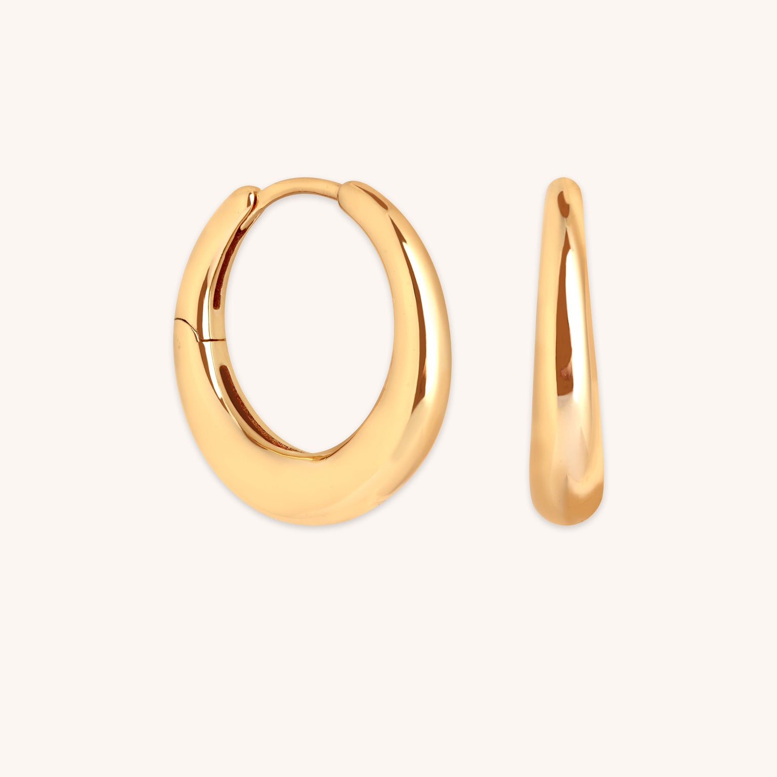 Dome Medium Hoops in Gold