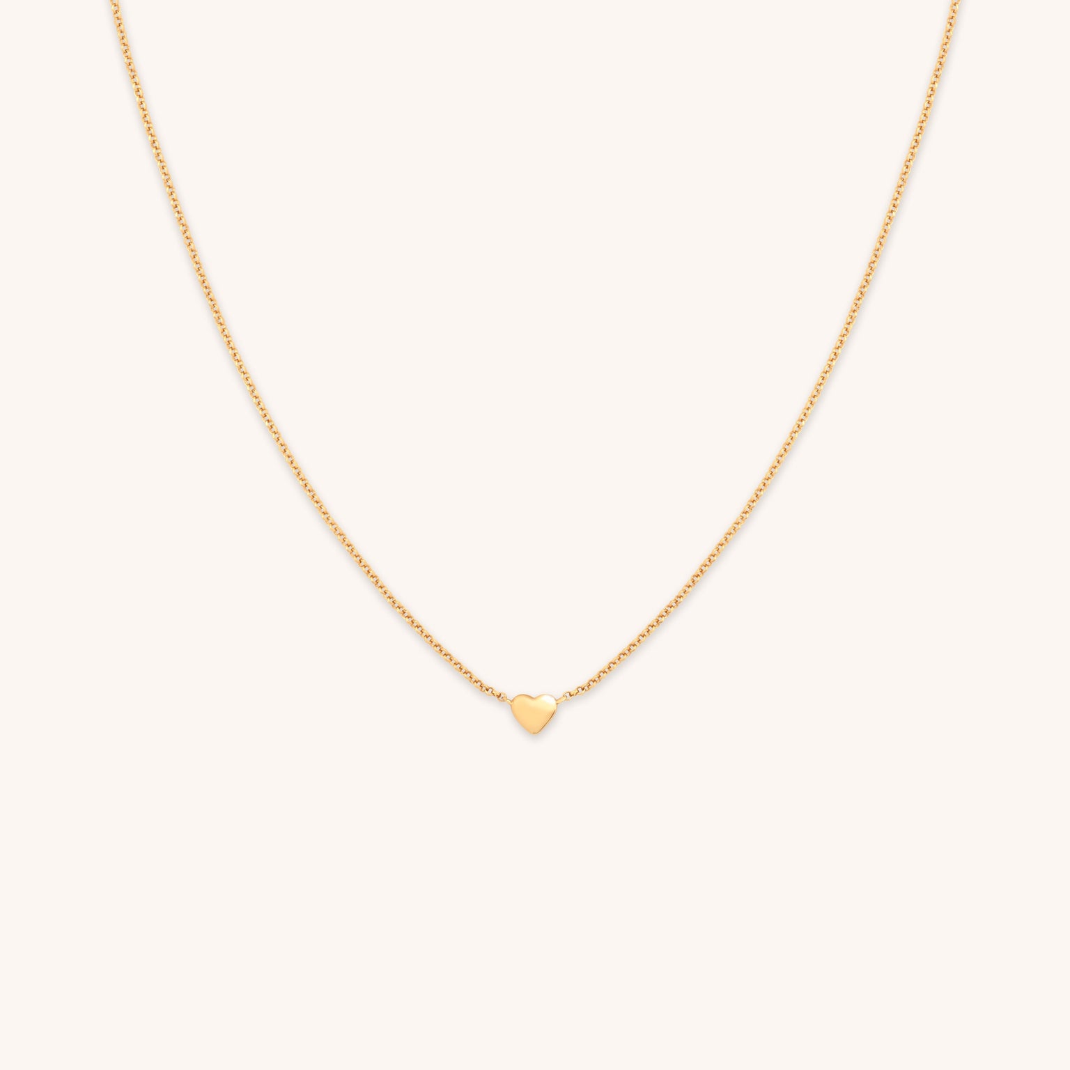 Love Heart Charm Necklace in Gold