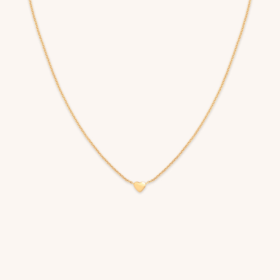 Love Heart Charm Necklace in Gold