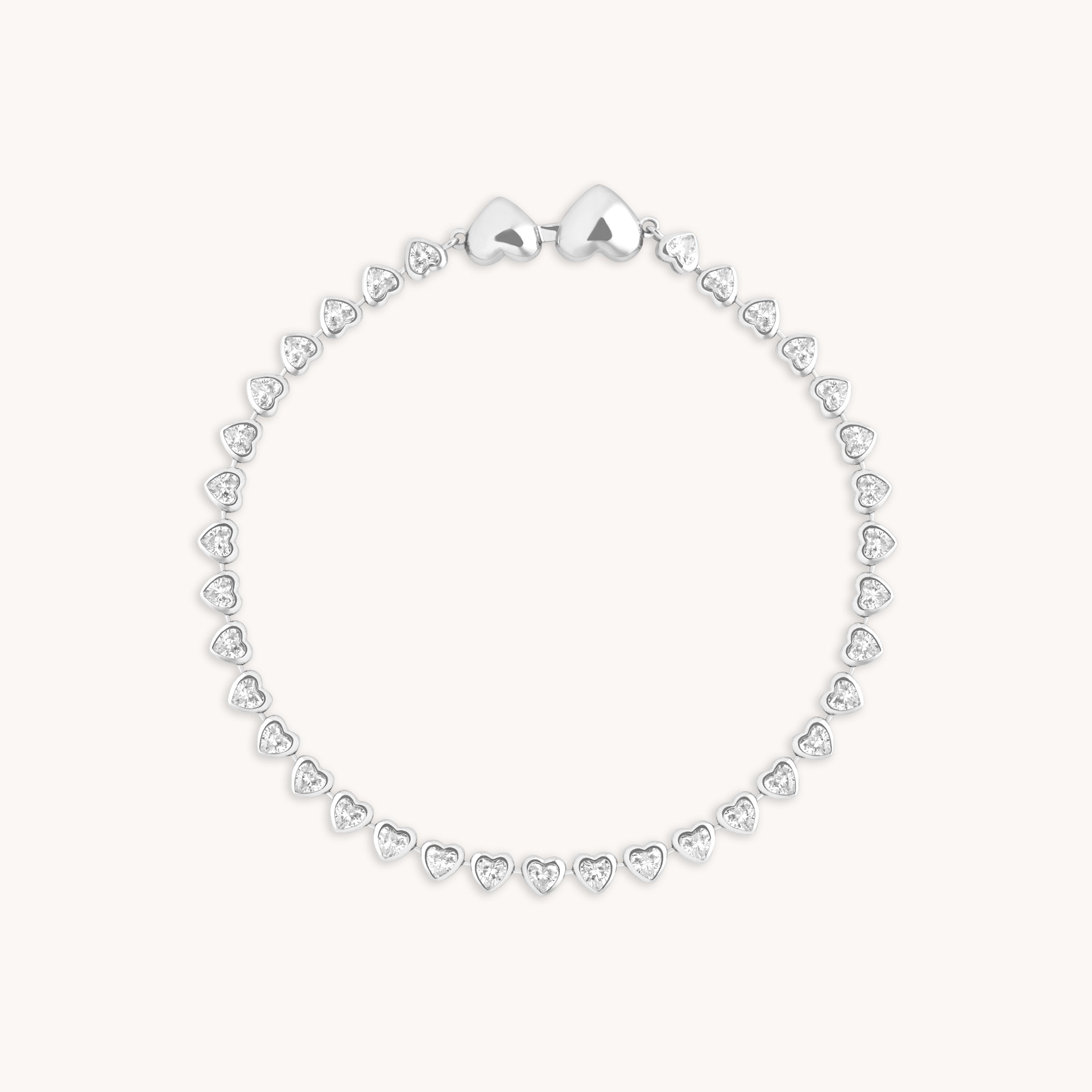 Heart Bezel Tennis Bracelet in Silver