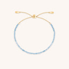 Aquamarine March Beaded Bracelet in Solid Gold