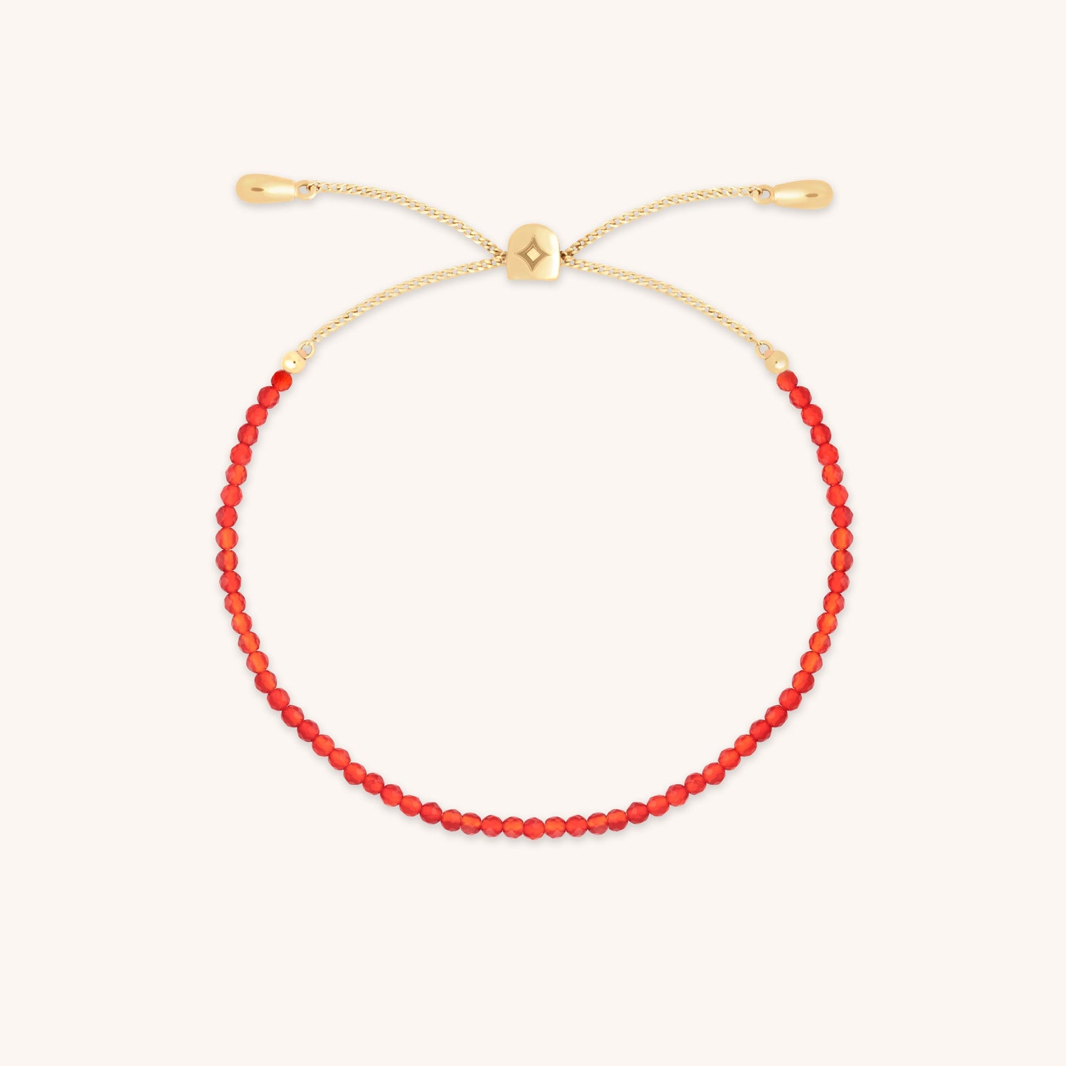 Carnelian July Beaded Bracelet in Solid Gold-Astrid &amp; Miyu