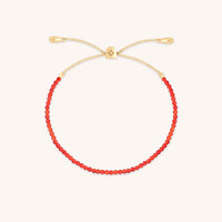 Carnelian July Beaded Bracelet in Solid Gold-Astrid &amp; Miyu