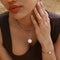 Amethyst February Beaded Necklace in Solid Gold