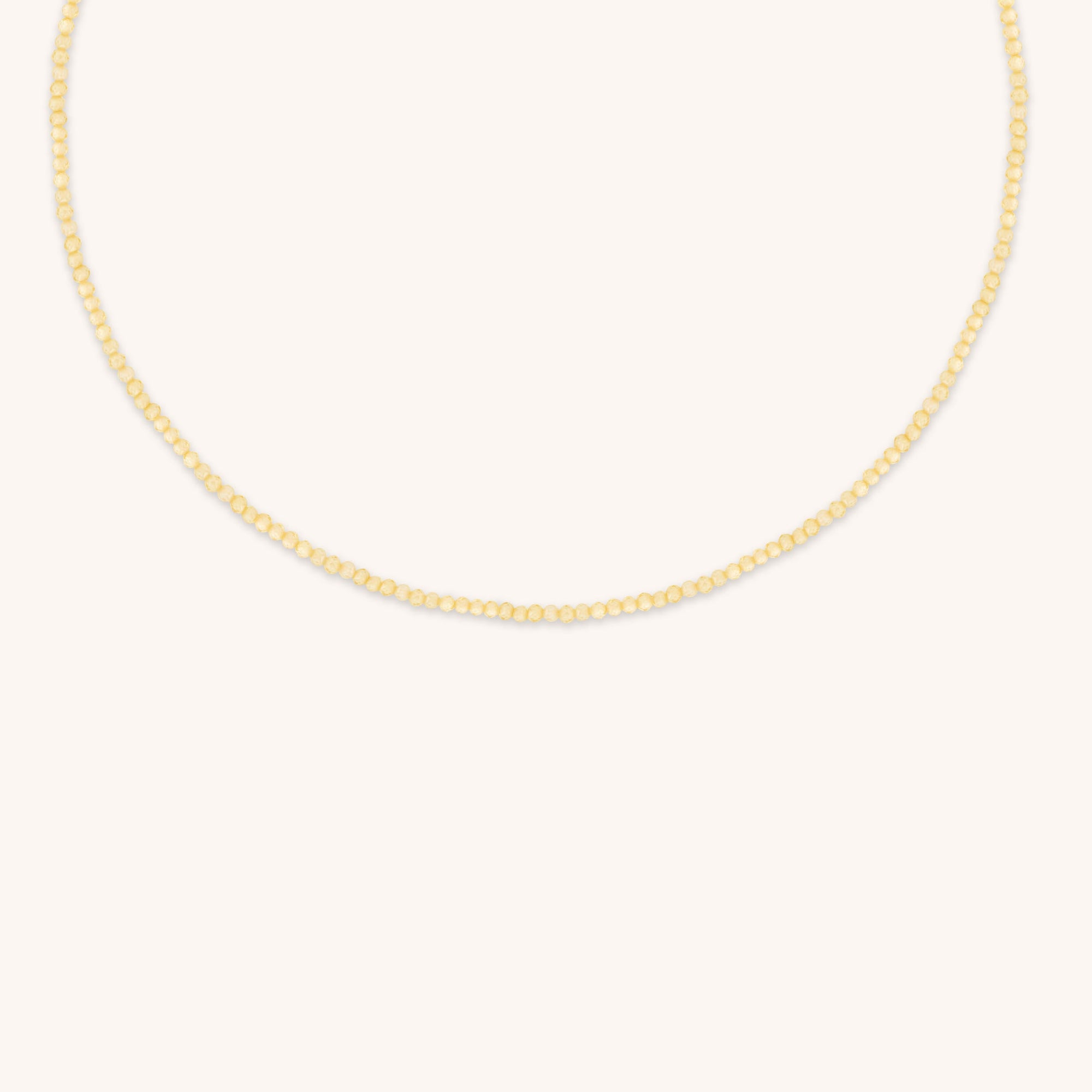 Citrine November Beaded Necklace in Solid Gold