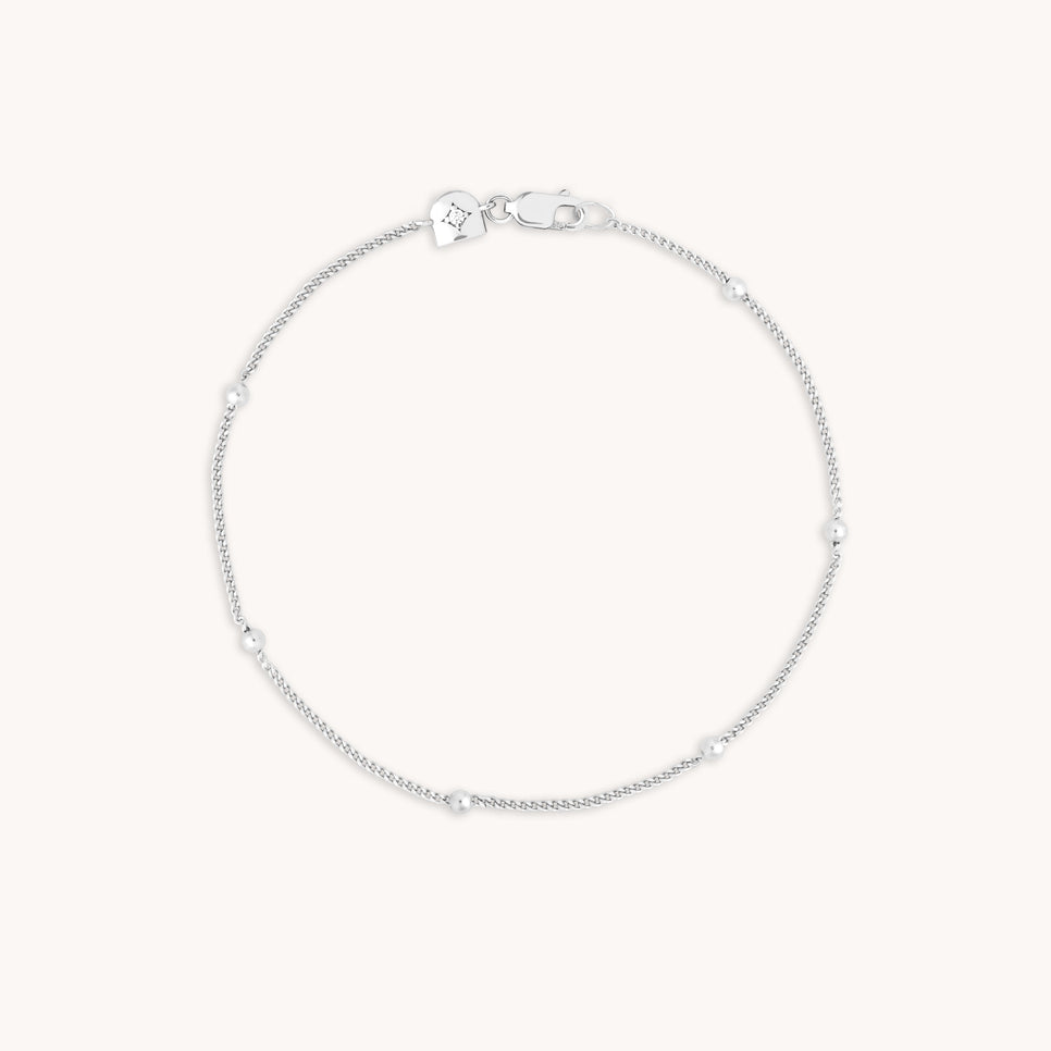 Essential Beaded Chain Bracelet in Silver