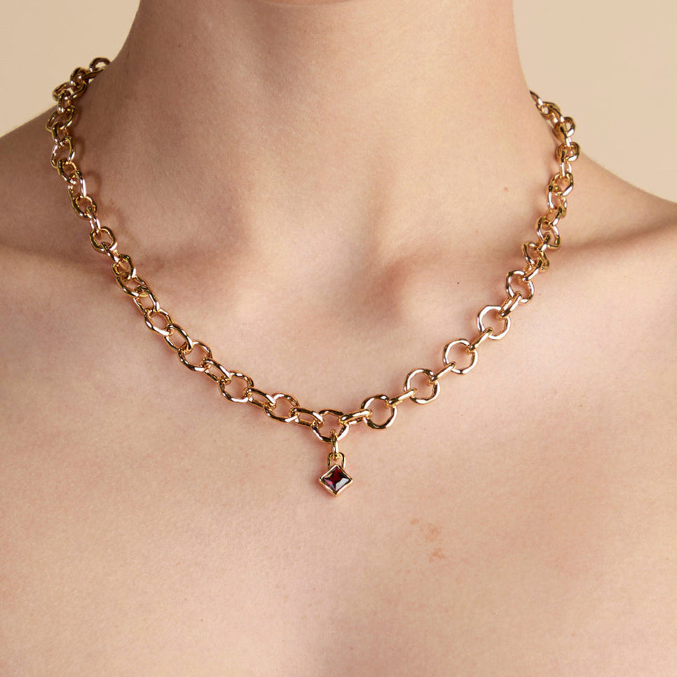 Garnet January Clip Charm in Gold-Astrid &amp; Miyu