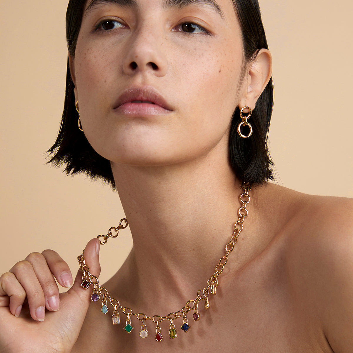 Moonstone June Clip Charm in Gold