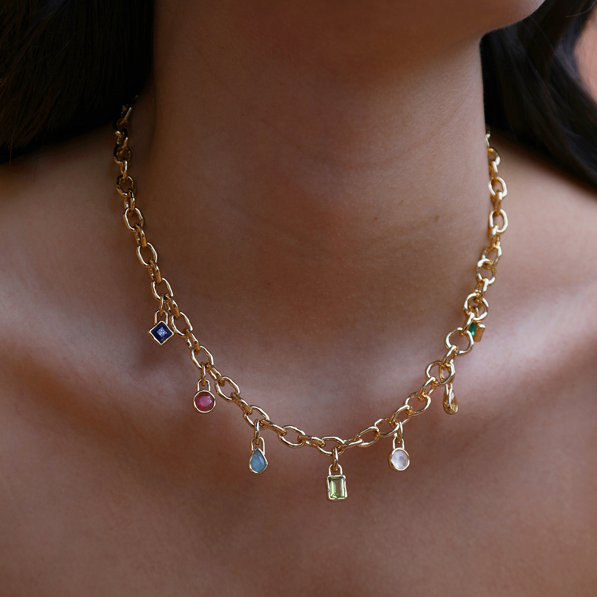 Moonstone June Clip Charm in Gold