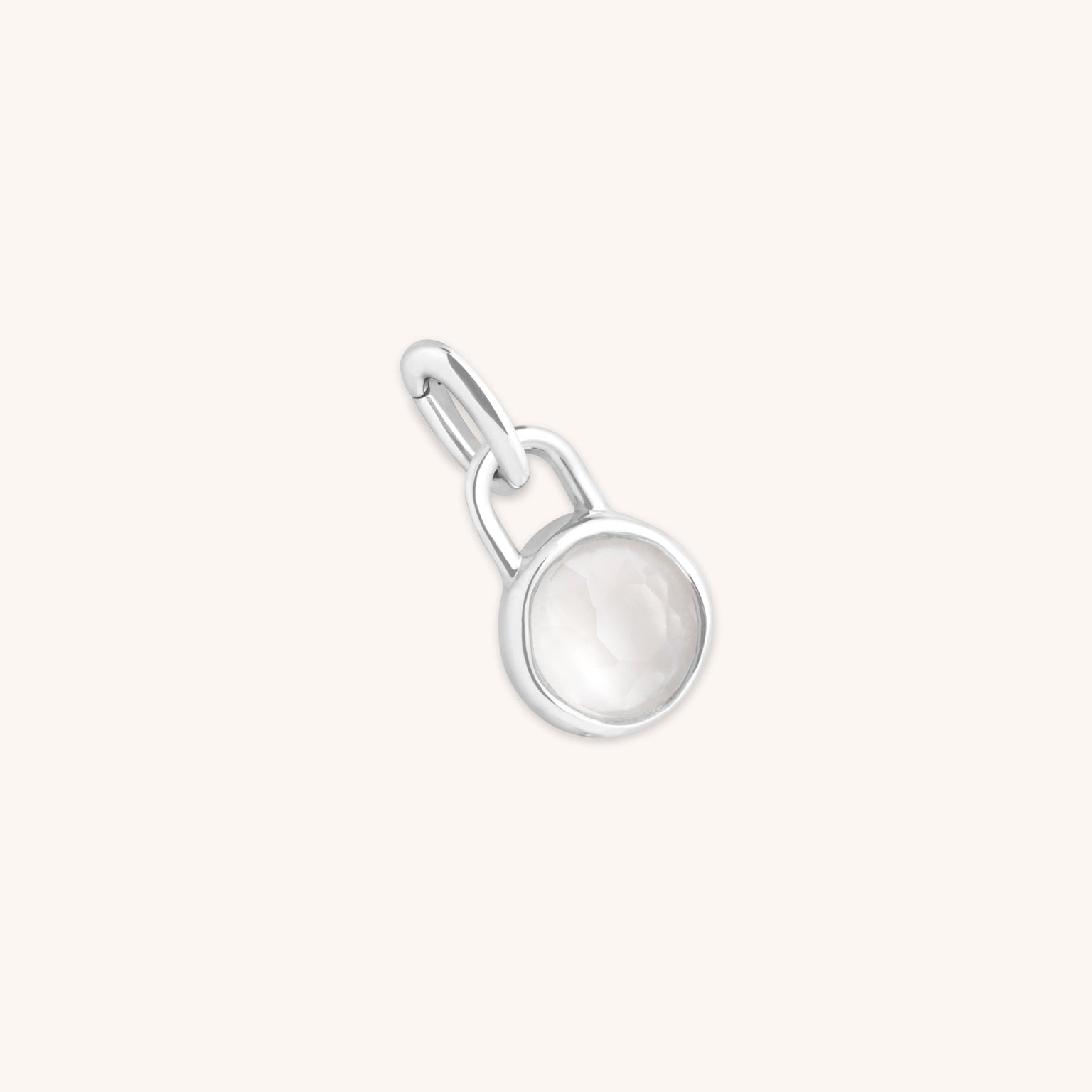 Moonstone June Clip Charm in Silver