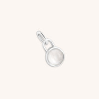 Moonstone June Clip Charm in Silver