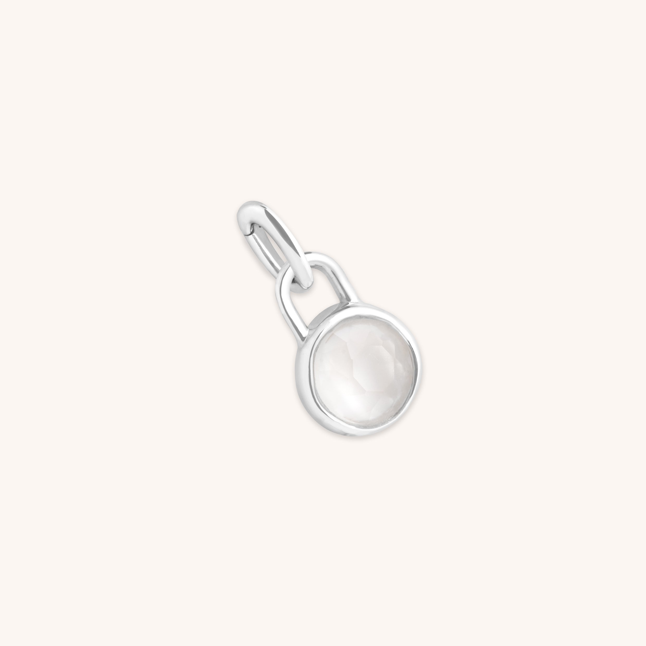 Moonstone June Clip Charm in Silver