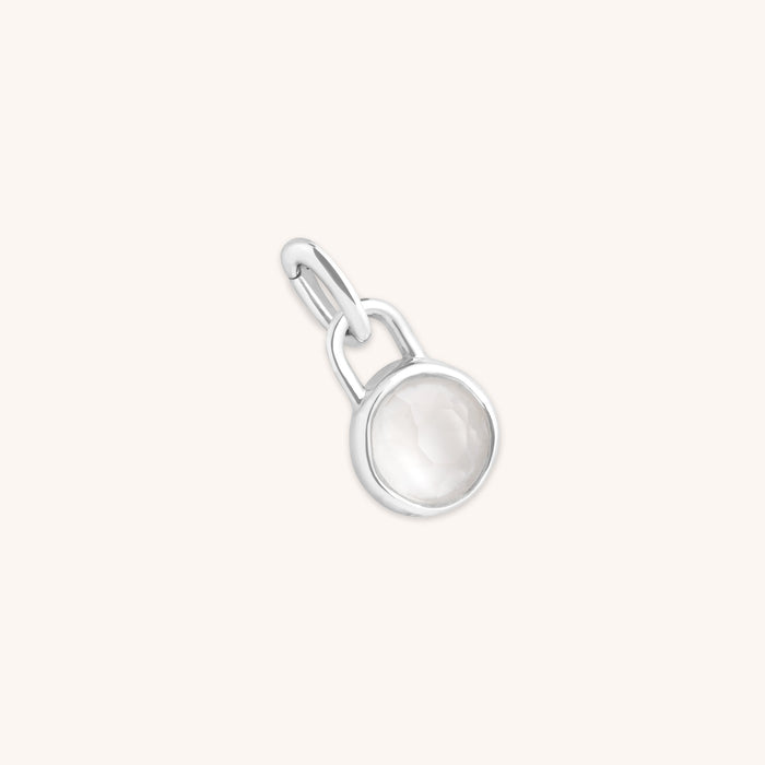 Moonstone June Clip Charm in Silver