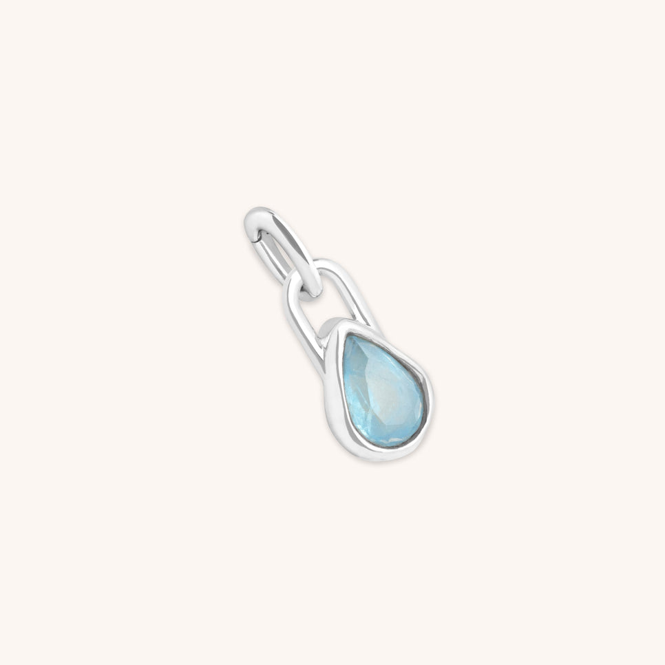 Aquamarine March Clip Charm in Silver-Astrid &amp; Miyu