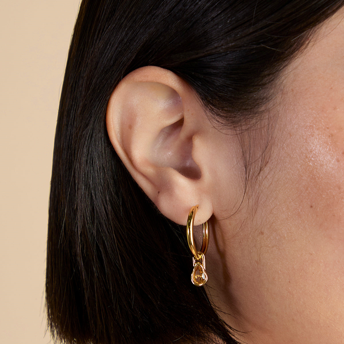 Citrine November Clip Charm in Gold