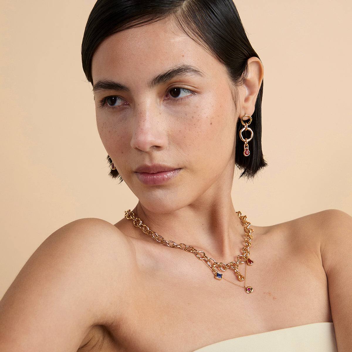 Citrine November Clip Charm in Gold