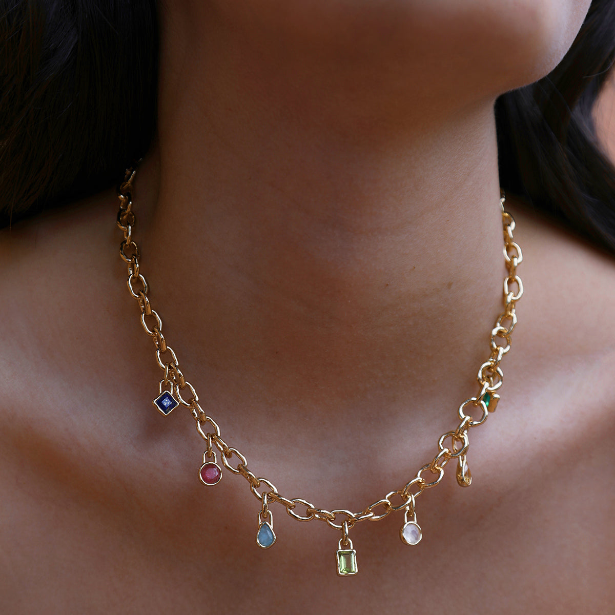 Tourmaline October Clip Charm in Gold