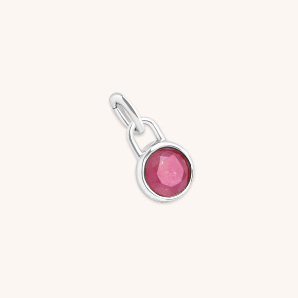 Tourmaline October Clip Charm in Silver