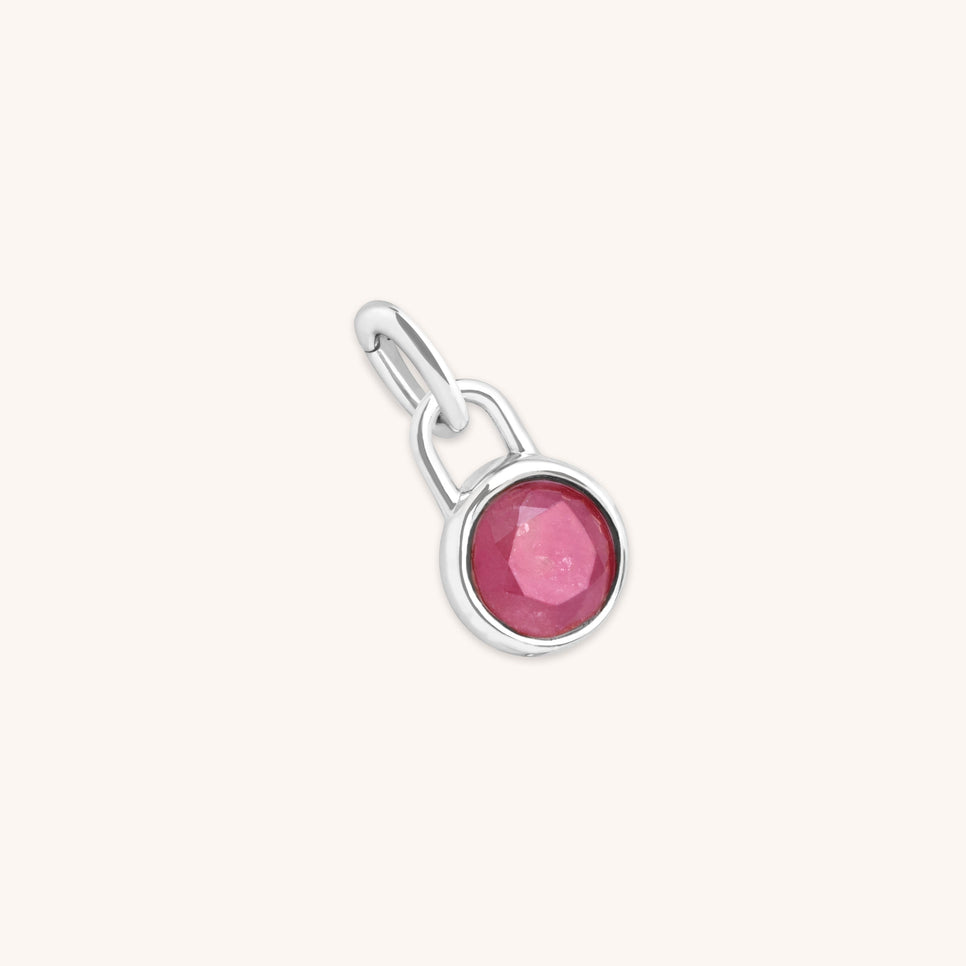 Tourmaline October Clip Charm in Silver