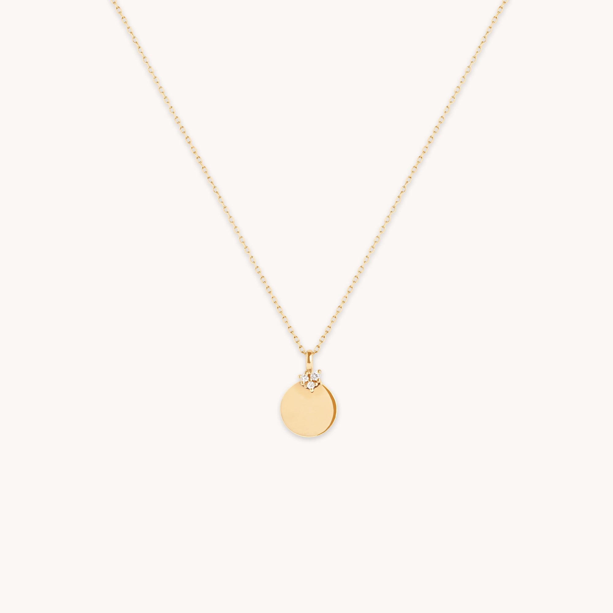 Lab Diamond Engravable Pendant Necklace-Astrid &amp; Miyu