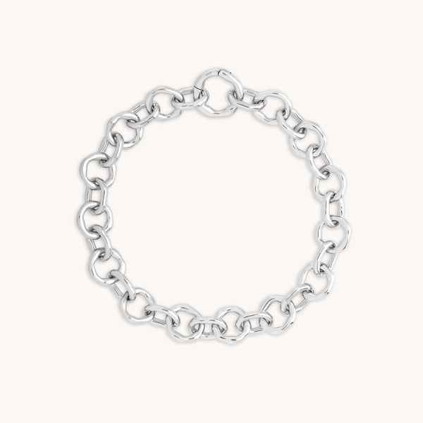Molten Link Bracelet in Silver