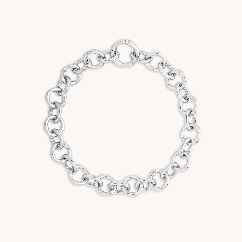 Molten Link Bracelet in Silver