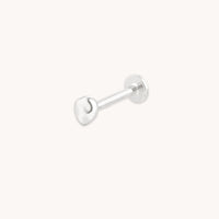 Molten Piercing Stud in Solid White Gold