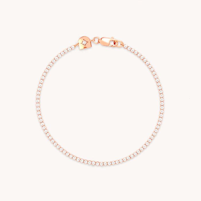 Tennis Chain Bracelet in Rose Gold