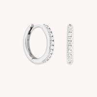 Essential Crystal Small Hoops in Silver