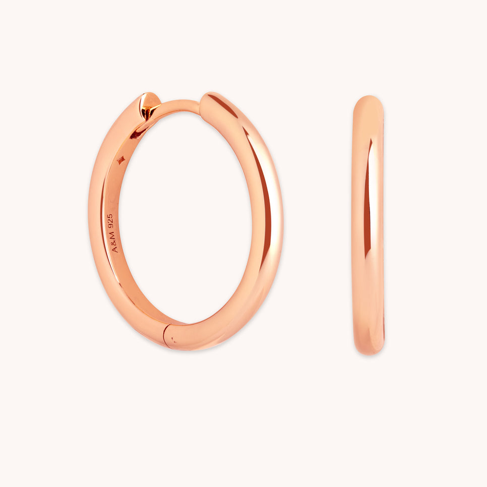 Essential Medium Hoops in Rose Gold