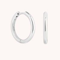 Essential Medium Hoops in Silver