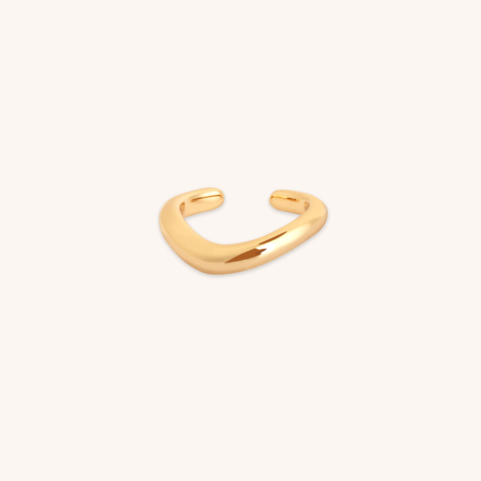 Wave Ear Cuff in Gold
