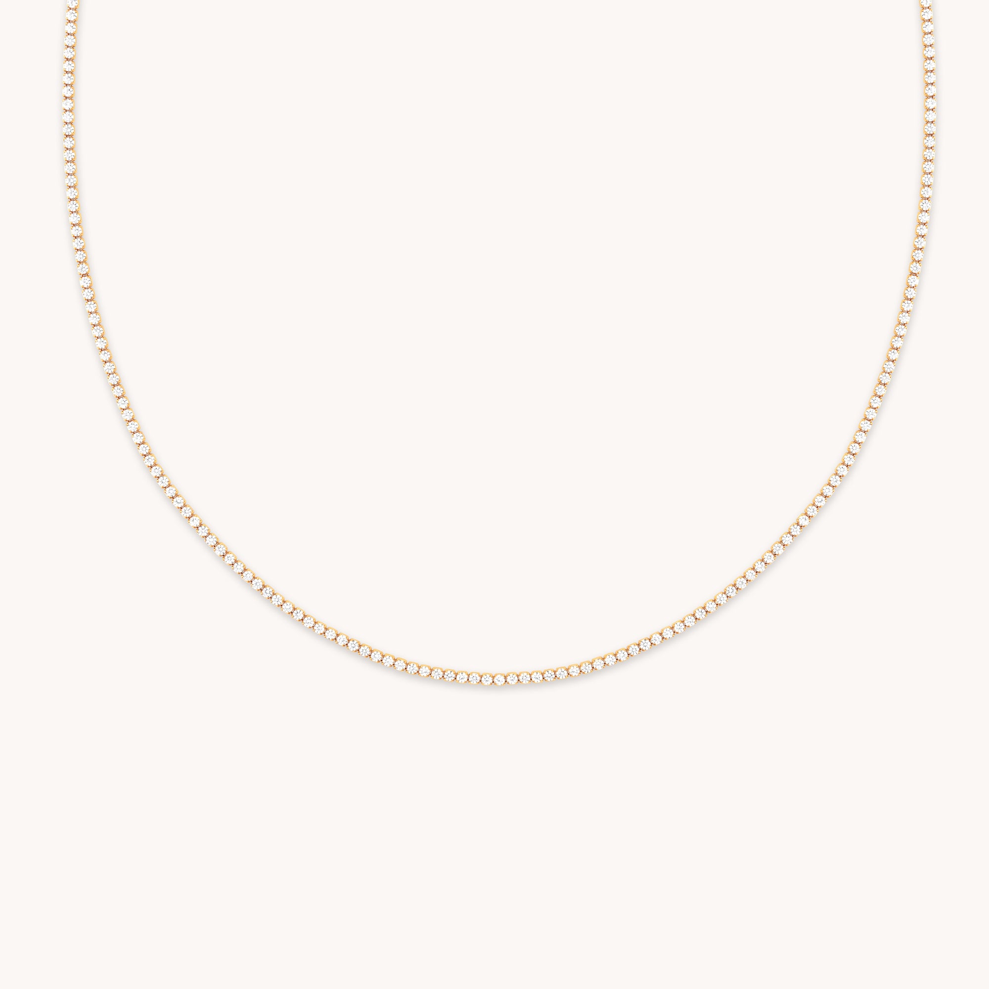 Tennis Chain Necklace in Gold
