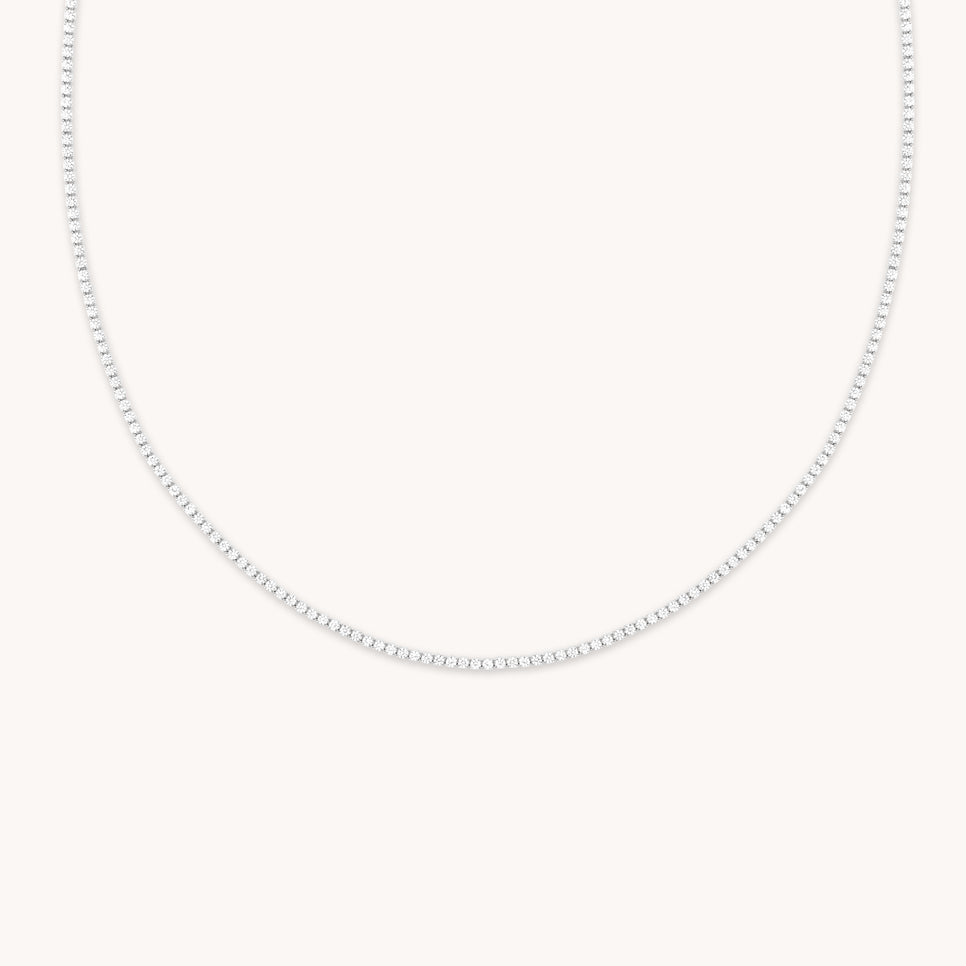 Tennis Chain Necklace in Silver